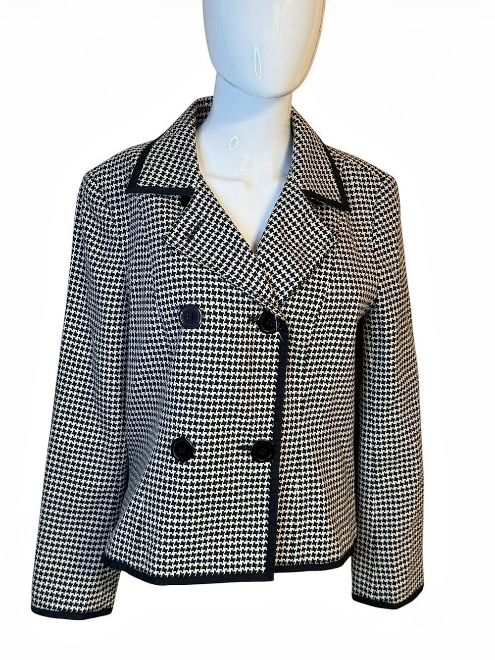 Talbots Women's Houndstooth Blazer Size 10 Like New